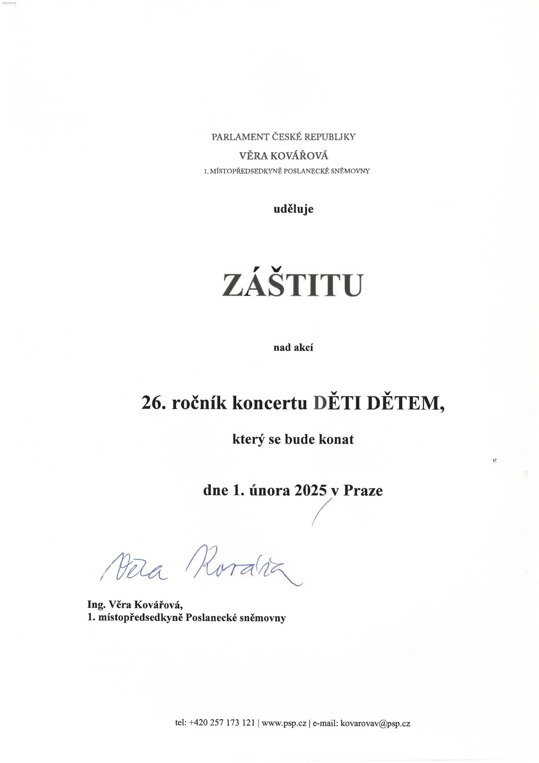 Záštita - Věra Kovářová